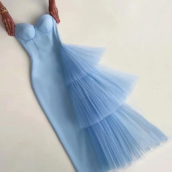Bandage dress new high waisted dinner dress strapless mesh dress - Image 10