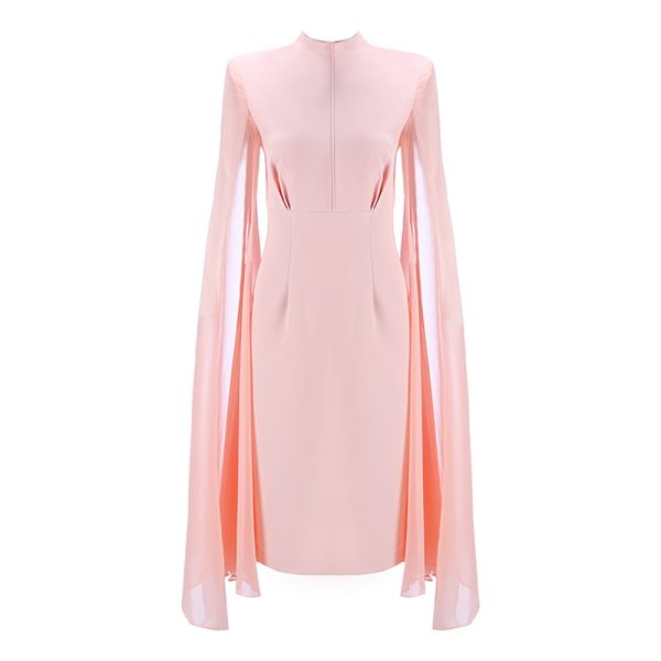 Designer Runway Dress Women's Stylish Cloak Sleeve Dress Party Dress - Image 6