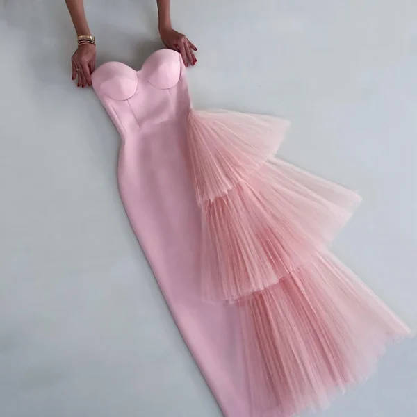 Bandage dress new high waisted dinner dress strapless mesh dress - Image 11