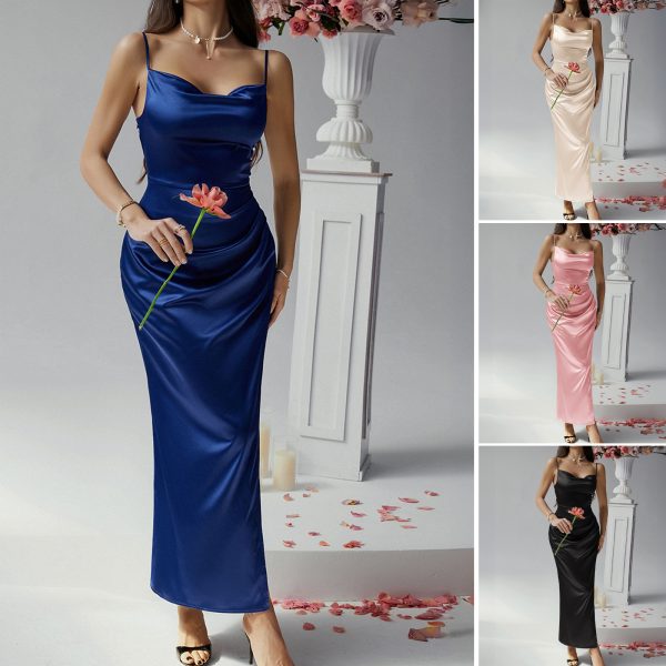 Dress casual sexy solid color suspender dress - Image 6