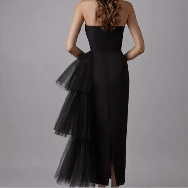Bandage dress new high waisted dinner dress strapless mesh dress - Image 2